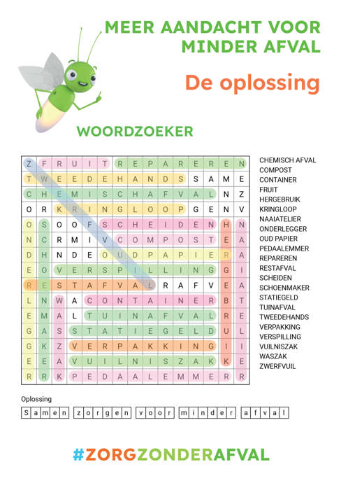 Oplossing woordzoeker